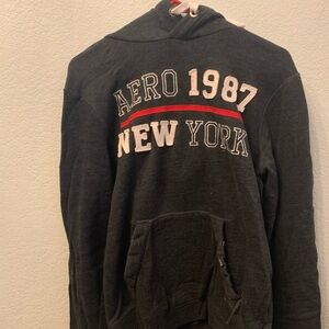 Aeropostale Gray and White Hoodie